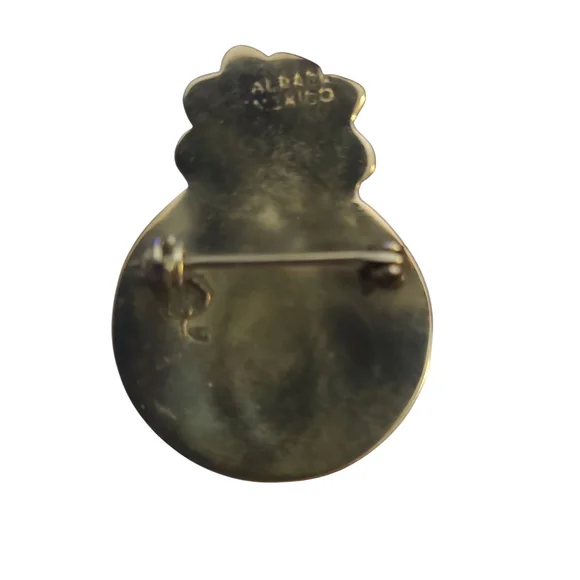 Alpaca Silver Enamel Barrel Cactus Vintage Brooch/Pin - Picture 2 of 2